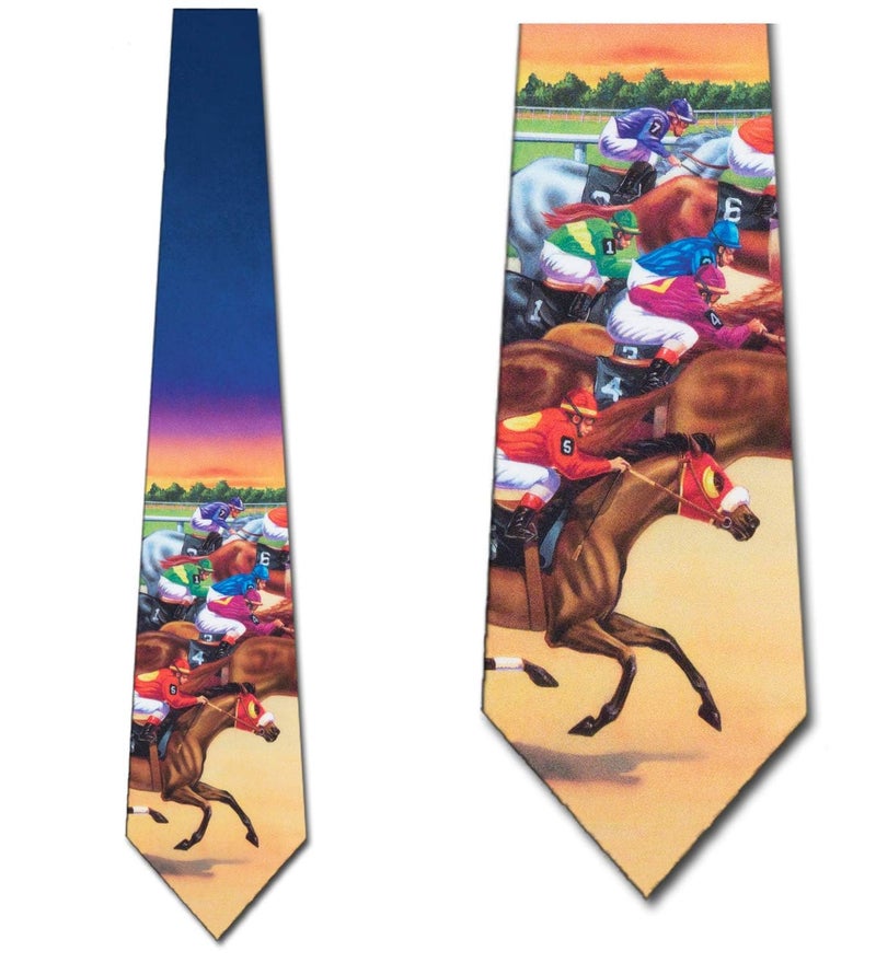 Three Rooker Horse Racing tie Mens Necktie - Image 2